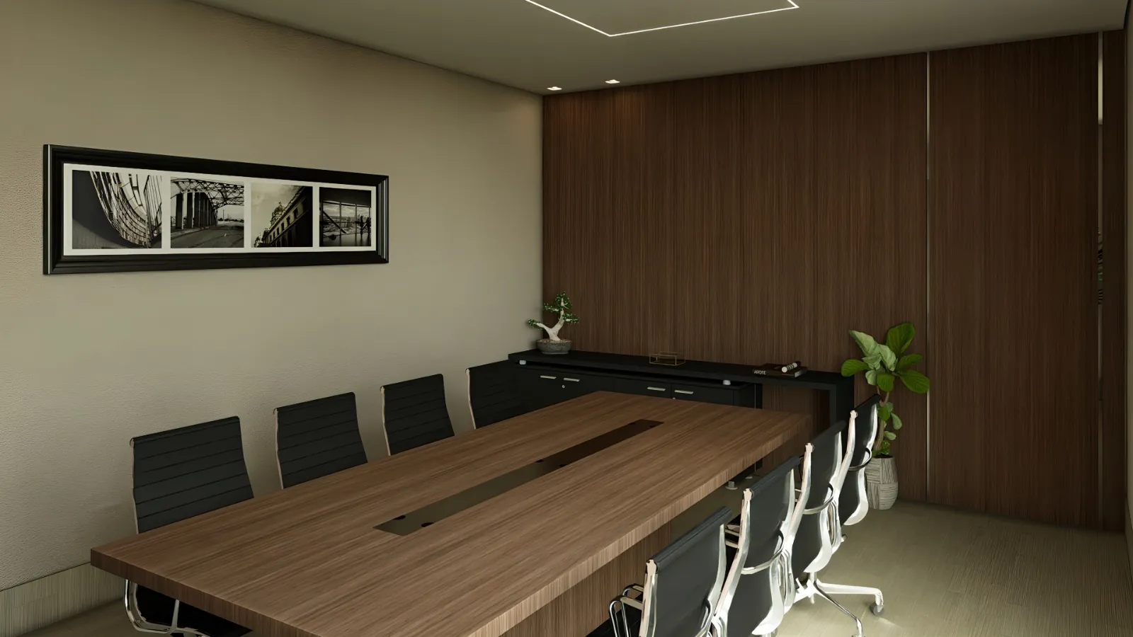 Sala de coworking e reunião