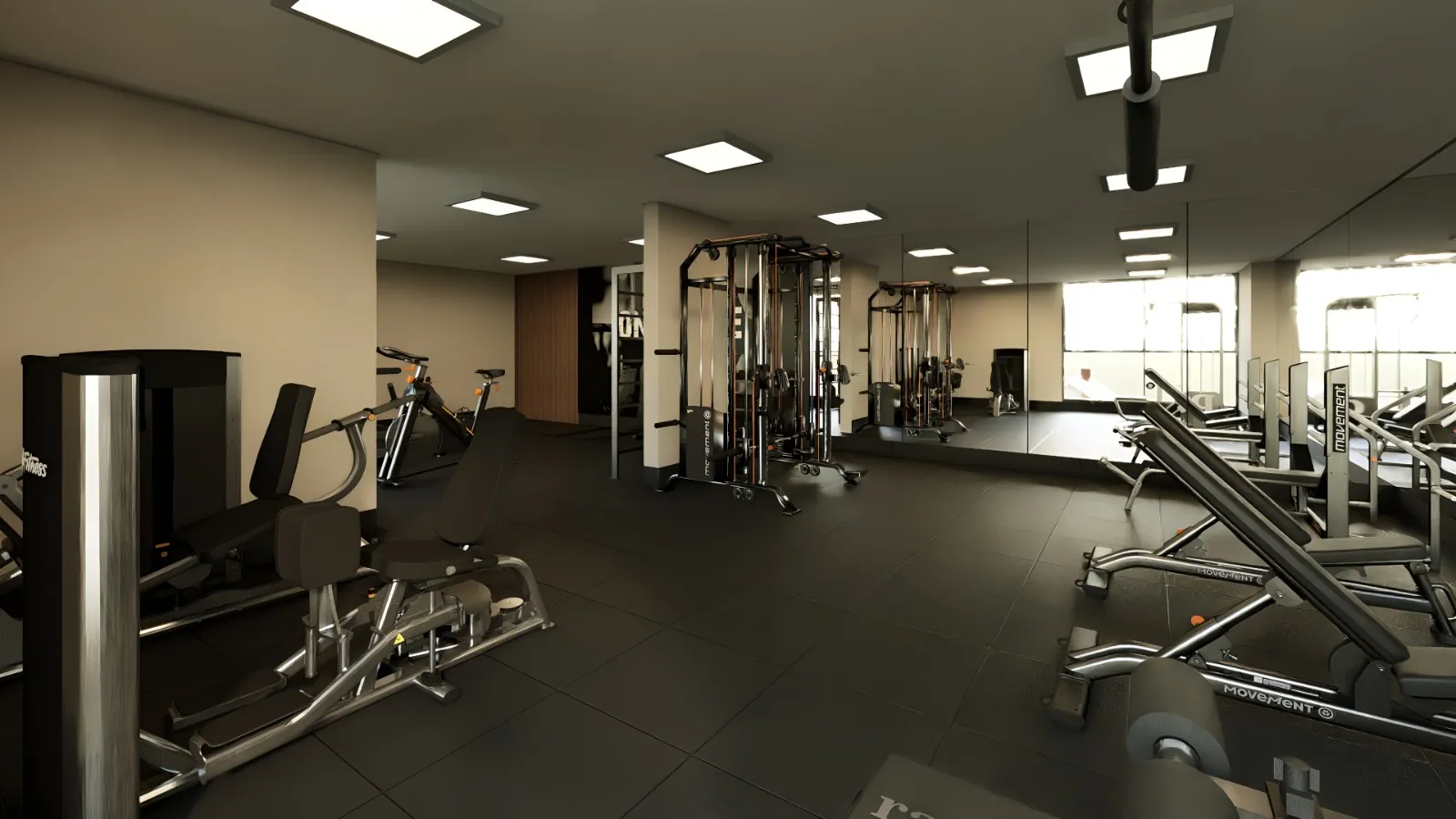 Espaço fitness equipado
